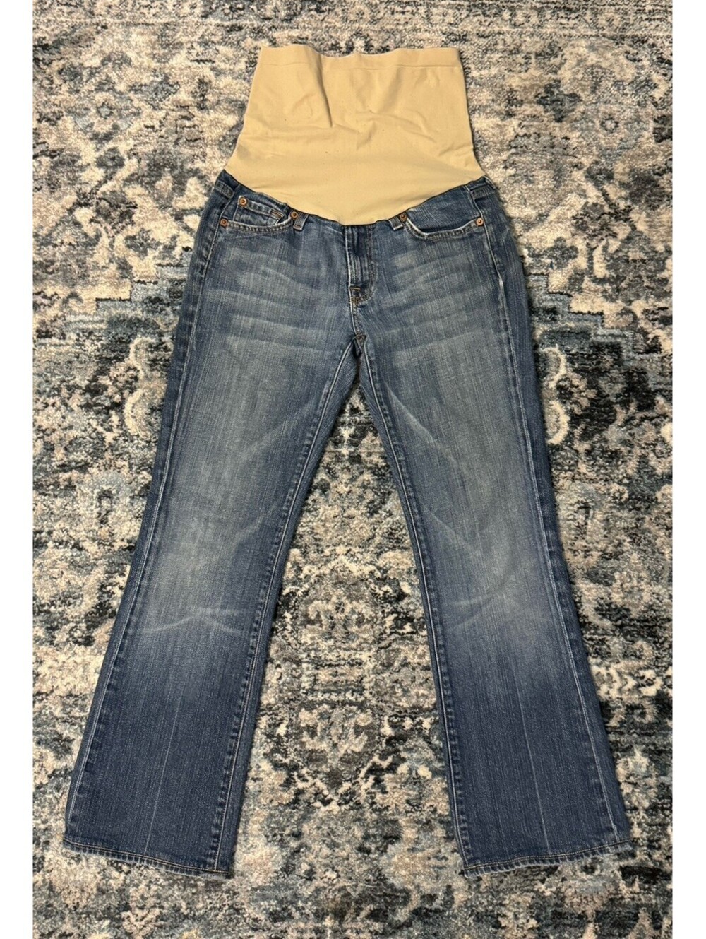 A Pea In The Pod Maternity Jeans 28 Skinny Slim Belly Band Stretchy Medium Wash